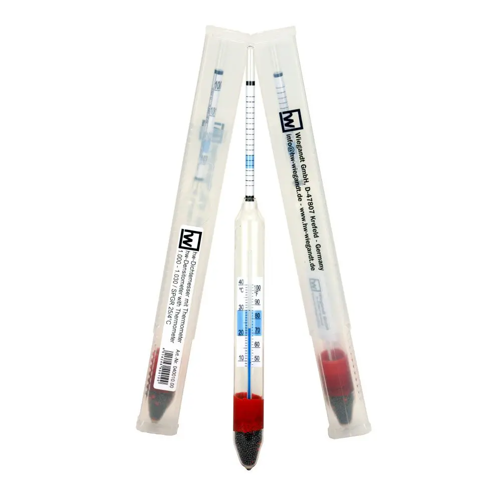 hw Dichtemesser mit Thermometer, zur Bestimmung des Salzgehaltes